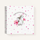 Personalized Watercolor Bunny Rabbit Journal Notizblock (Vorderseite)