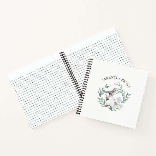 Personalized Watercolor Bunny Rabbit Journal Notizblock (Innenseite)