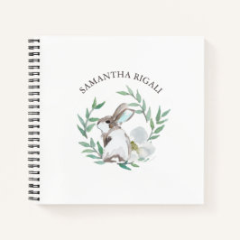 Personalized Watercolor Bunny Rabbit Journal Notizblock