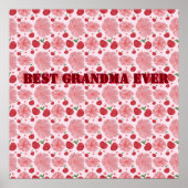 Personalized Watercolor Cherry Floral Pattern,  Poster (Vorne)