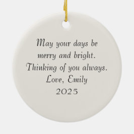 Personalized Watercolor Christmas Keramik Ornament