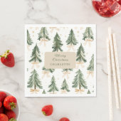 Personalized Watercolor Christmas Tree Napkins Serviette (Beispiel)