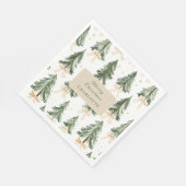 Personalized Watercolor Christmas Tree Napkins Serviette (Ecke)
