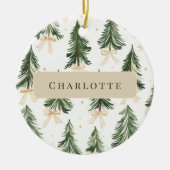 Personalized Watercolor Christmas Tree Ornament (Vorne)
