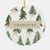 Personalized Watercolor Christmas Tree Ornament (Hinten)