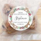 Personalized Watercolor Cookie Exchange Runder Aufkleber