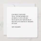 Personalized Watercolor Cornucopia Thanksgiving Karte (Rückseite)