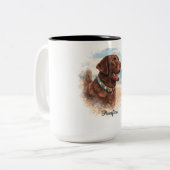 Personalized Watercolor Dog Portrait Mug | Custom Zweifarbige Tasse (Vorderseite Links)