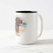 Personalized Watercolor Dog Portrait Mug | Custom  Zweifarbige Tasse (VorderseiteRechts)