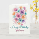 Personalized Watercolor Floral Birthday Card Karte (Gelbe Blume)