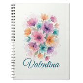 Personalized Watercolor Floral Name Notebook Notizblock (Vorderseite)