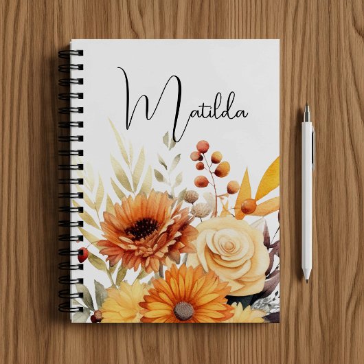 Personalized Watercolor floral  Notizblock