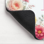 Personalized Watercolor Flowers Template Monogram Mousepad (Ecke)