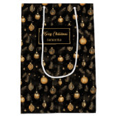 Personalized watercolor gold and black gift wrap mittlere geschenktüte (Rückseite)