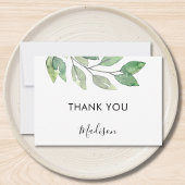 Personalized Watercolor Greenery  Dankeskarte