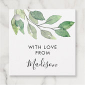 Personalized Watercolor Greenery Geschenkanhänger (Vorderseite)