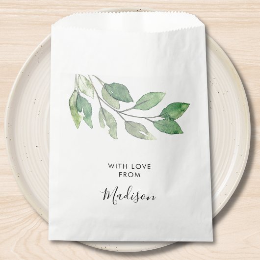 Personalized Watercolor Greenery Geschenktütchen