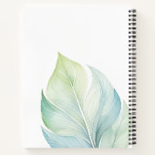 Personalized Watercolor Leaf Spiral Notebook Notizblock (Rückseite)