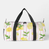 Personalized Watercolor Lemonade Cupcake Stripe Duffle Bag (Rückseite)