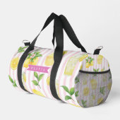 Personalized Watercolor Lemonade Cupcake Stripe Duffle Bag (Rechte Ecke)
