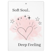 Personalized Watercolor Line Art Clipboard Klemmbrett (Rückseite)