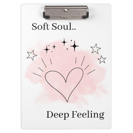 Personalized Watercolor Line Art Clipboard Klemmbrett (Vorderseite)