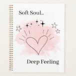 Personalized Watercolor Line Art Planner Notebook Planer<br><div class="desc">Organize your weeks with this Soft Soul personalized weekly planner, featuring minimalist line art and soft peach watercolor accents. Each page provides space for weekly planning, notes, and reflections, combining functionality with an aesthetic, heartfelt design. The text is fully customizable, allowing you to add your name, favorite quote, or personal...</div>