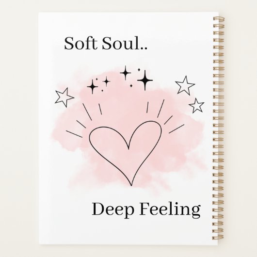 Personalized Watercolor Line Art Planner Notebook Planer (Rückseite)