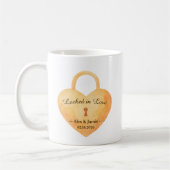 Personalized Watercolor Lock & Key Love Design Kaffeetasse (Links)
