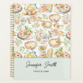 Personalized Watercolor Mediterranean Food Pattern Planer (Vorderseite)