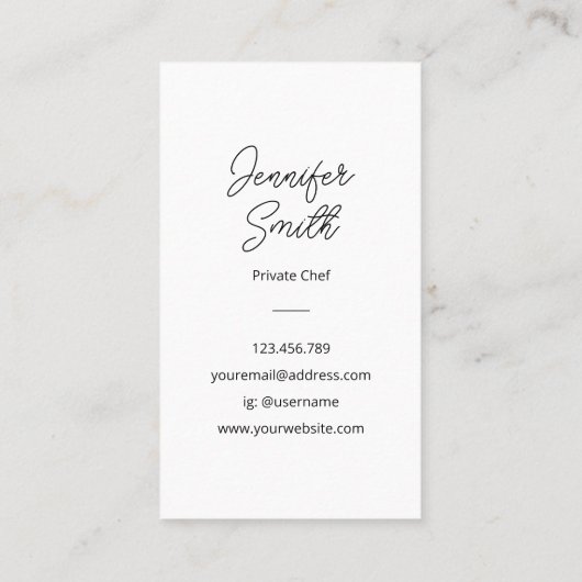 Personalized Watercolor Mediterranean Food Pattern Visitenkarte (Rückseite)