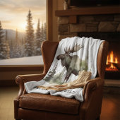 Personalized Watercolor Moose Travel Fleecedecke