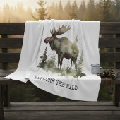 Personalized Watercolor Moose Travel Fleecedecke