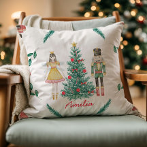 Personalized Watercolor Nutcracker Pillow