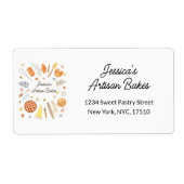 Personalized Watercolor Pastry Bakery Address (Vorne)