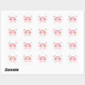 Personalized watercolor rainbow runder aufkleber (Blatt)
