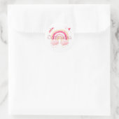 Personalized watercolor rainbow runder aufkleber (Tasche)