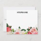 Personalized Watercolor Red Hydrangeas  Note Mitteilungskarte (Vorderseite)