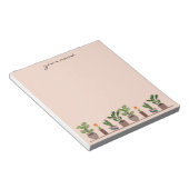 Personalized Watercolor Succulents Boho Notepad Notizblock (angewinkelt)
