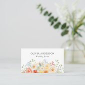 Personalized Watercolor Sunny Floral QR Code Visitenkarte (Stehend Vorderseite)