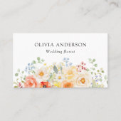 Personalized Watercolor Sunny Floral QR Code Visitenkarte (Vorderseite)
