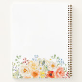 Personalized Watercolor Sunny Flower Floral Recipe Notizblock (Rückseite)