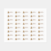 Personalized Watercolor Teddy Bear Etiketten (Blatt)