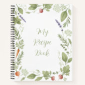 Personalized Watercolor Wild Herbs Recipe Book Notizblock (Vorderseite)