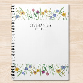 Personalized Watercolor Wildflower Notizblock