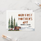 Personalized Watercolor Woodland 1st Mother's Day Karte (Vorderseite/Rückseite Beispiel)
