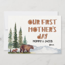 Personalized Watercolor Woodland 1st Mother's Day Karte