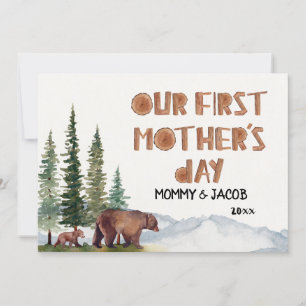 Personalized Watercolor Woodland 1st Mother's Day Karte