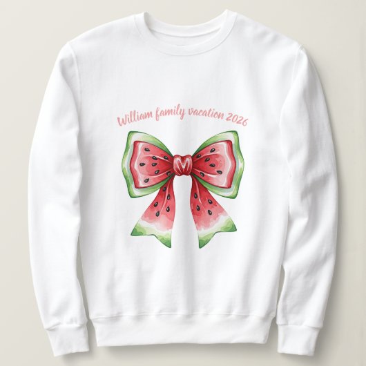 Personalized watermelon coquette bowtie ribbon sweatshirt (Design vorne)