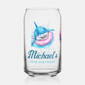 Personalized Waterpark Shark Pool Party Dosenglas (Vorderseite)
